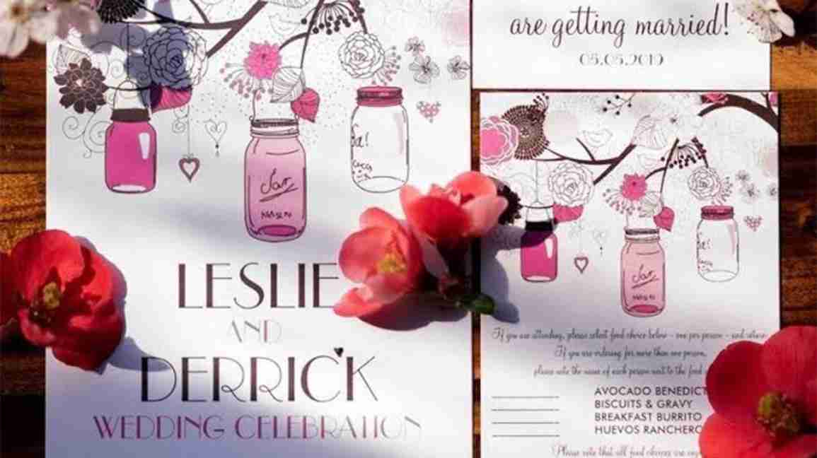 Leslie and Derrick's wedding invitations
