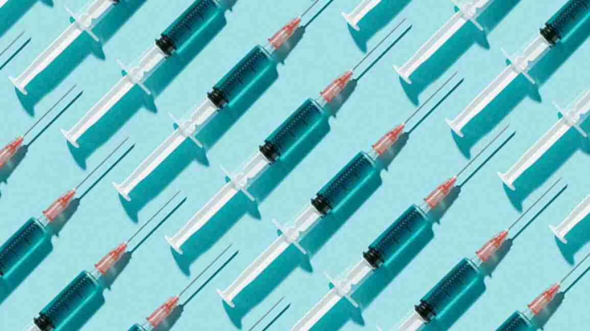 rows of vaccine shots