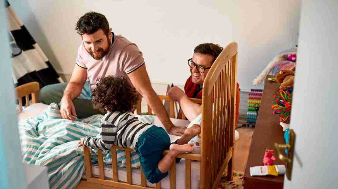 Two fathers Establishing a Toddler Bedtime Routine