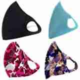Reusable Cloth Face Masks Washable - Fashion Masks Random Colors Prints. Light Weight Face Coverings Easier Breathing Nose Mouth Facemasks for Travel Dust Pollution Protection Random Styles (4)