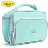 Amersun Kids Lunch Box,Durable Insulated School Lunch Bag with Padded Liner Keep Food Hot Cold for Long Time,Small Water-resistant Thermal Travel Office Lunch Cooler for Girls Boys-2 Pocket,Light Blue