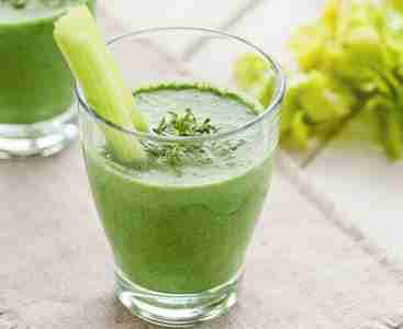 A glass of celery juice. 