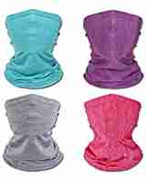 Kid Neck Gaiter Face Cover Scarf Bandanas for Hot Summer Neck Gaiters for Kids Cycling Hiking 4 Packs
