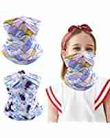 Kids Neck Gaiter Balaclava, Face Cover Bandana, Mask Toddler Half Face Protective Reusable Infinity Scarf, Headwear for Softball. Gifts for Girls. Blue Princess Colorful Mermaid