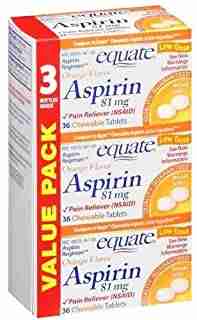 Equate-Aspirin Tablets, 81 Mg, Orange Flavor, 108-Count
