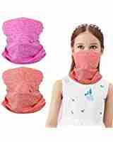 Kids Summer Protection Face Cover, Bandana Neck Gaiter Balaclava for Girls Boys Children Gift, Mask Half Face,Reusable Breathable Washable Infinity Scarf Scarve for Hiking Travel Cycling Pink