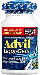 Advil Liqui-Gels Pain Reliever and Fever Reducer, Solubilized Ibuprofen 200mg, 160 Count, Easy Open Arthritis Cap