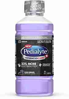 Pedialyte AdvancedCare+ Electrolyte Drink, 1 Liter, with 33% More Electrolytes and has PreActiv Prebiotics, Iced Grape