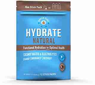 RapidFire Hydrate Powder, Drink Mix, Stick Packs, Coconut Water, Electrolytes, Equals 3 Bottles of Water, Natural Flavor, 2.11 oz. (12 Sticks)
