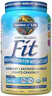 Garden of Life Raw Organic Fit Powder, Vanilla - High Protein for Weight Loss (28g) plus Fiber, Probiotics & Svetol, Organic & Non-GMO Vegan Nutritional Shake, 20 Servings