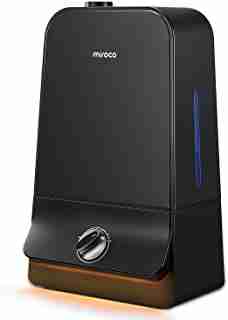 Miroco Cool Mist Humidifier, 26dB Ultra Quiet, 6L Ultrasonic Humidifiers for Large Bedroom Babies, 90mm Water Inlet, Night Light, Adjustable Mist, Automatic Shut-Off for Home Office 20-60 Hours, Black