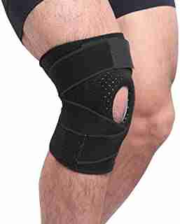 FunCee Knee Brace with Metal Side Stabilizers and Gel Patella Pads, Adjustable Compression Wrap for Men & Women, Knee Support for ACL, Patellar Tendon, Arthritis pain, Meniscus tear Gym Running Hiking