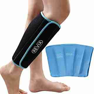 REVIX Calf and Shin Gel Ice Packs for Injuries Reusable Leg Cold Pack Wrap Cold Therapy Compression Sleeve for Swelling, Bruises, and Sprains, Shin Splints Leg Pain Relief Support
