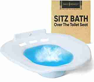 Sitz Bath Toilet SEAT - Perineal Soaking Bath for Postpartum Care, Hemorrhoid Treatment & Yoni Steam - Soothes and Cleanse Vagina/Anal Inflammation. Fits Elongated, Commode, Oval, Oblong Toilets