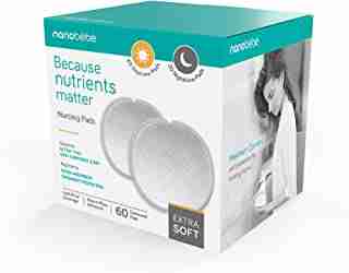 Nanobébé Disposable Nursing Pads – 40 Days and 20 Nights Ultra Thin & Extra Absorbent Vented Leak Proof Nursing Essentials, Individually Wrapped (60 Count)