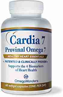 Cardia 7: Purified Provinal Omega 7 Fatty Acids - Compare to Omega 3-6-9 and See The Benefits - A Great No Fish Smell, No Burp-Back, No Fish Taste Alternative to Fish Oil Capsules