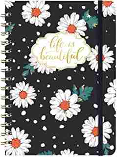 Ruled Notebook/Journal - Lined Spiral Cute Notebook Journal for Women 6.3" X 8.35", Hardcover, Back Pocket, Strong Twin-Wire Binding with Premium Paper, Perfect for School, Office & Home