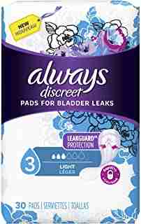 Always Discreet Incontinence Pads for Women, Light Absorbency, 90 Count (30 Count, Pack of 3-90 Count Total)