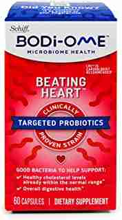 Probiotic Cardiologist Recommended‡ Capsules, Bodi-Ome Beating Heart (60 Count in a Box), Clinically Proven Shelf-Stable LRC Strain Probiotics for Women Men Adults, Microbiome