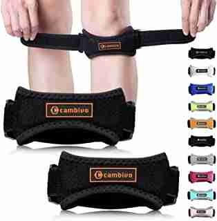 CAMBIVO Patella Knee Strap, 2 Pack Knee Brace, Adjustable Patellar Tendon Support Band for Running, Hiking, Volleyball, Jumpers Knee, Tendonitis, Arthritis and Injury Recovery