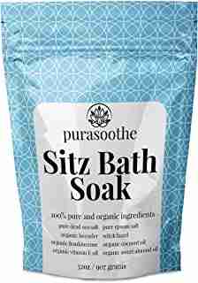 Sitz Bath Soak Natural Hemorrhoid Treatment and Postpartum Care Salt - Made in the USA - Organic Witch Hazel, Frankincense, Essential Oils to Relieve Pain - Effective Hemmoroid Treatment