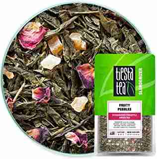 Tiesta Tea - Fruity Pebbles, Loose Leaf Strawberry Pineapple Green Tea, Medium Caffeine, Hot & Iced Tea, 1.6 oz Pouch - 25 Cups, Natural, Green Tea Loose Leaf