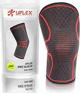 UFlex Athletics Knee Compression Sleeve Support for Running, Jogging, Sports - Brace for Joint Pain Relief, Arthritis and Injury Recovery - Single Wrap Size Small