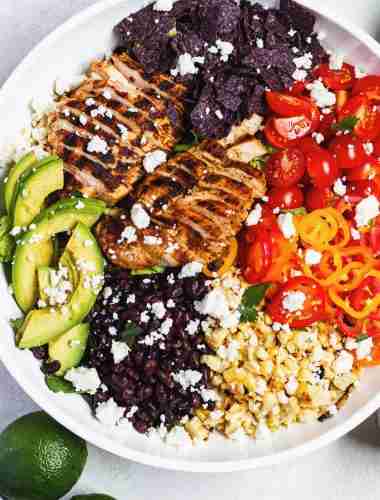 Southwestern salad with grilled chicken